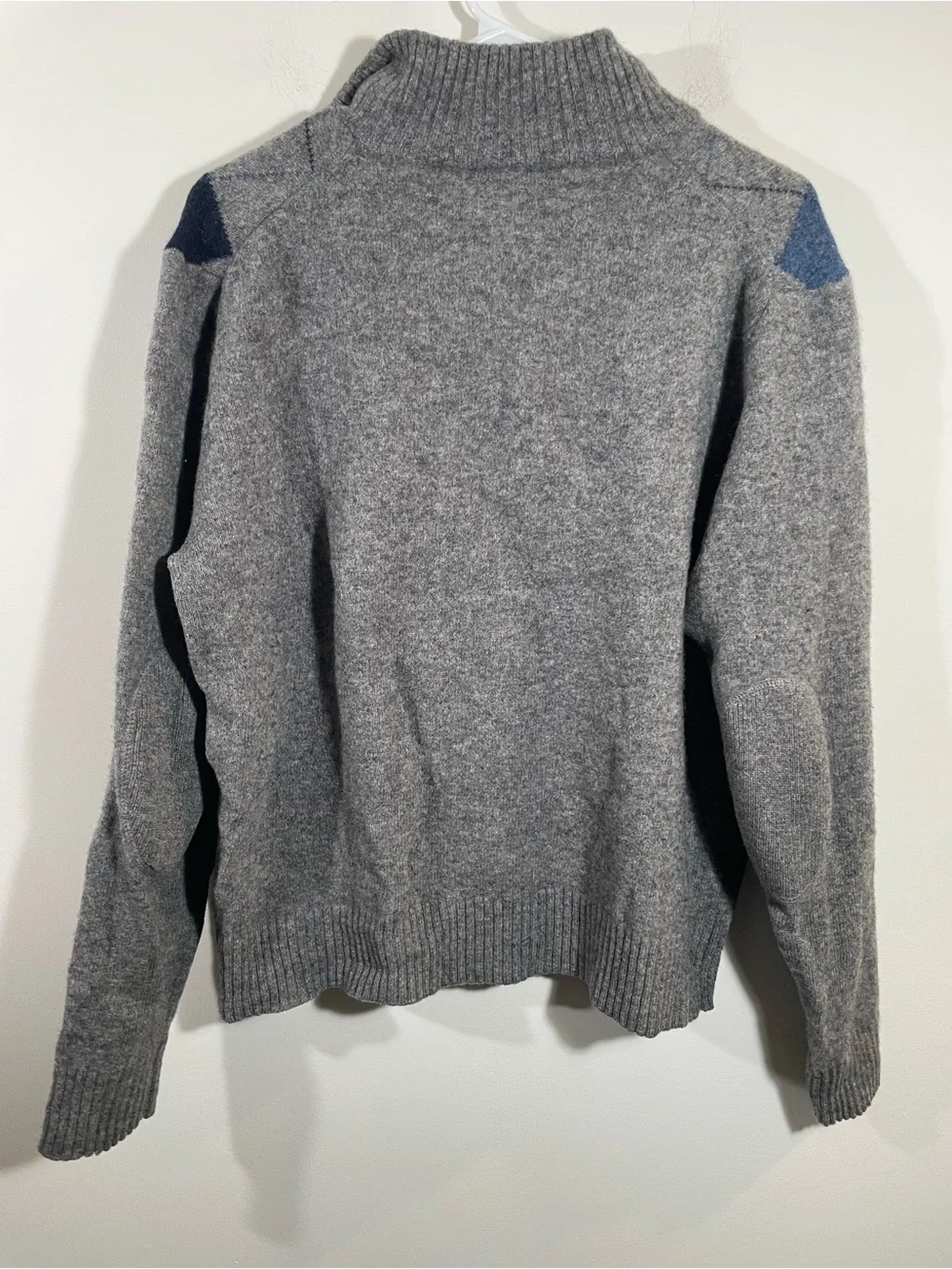 J Crew quarter-zip lambswool argyle sweater XL